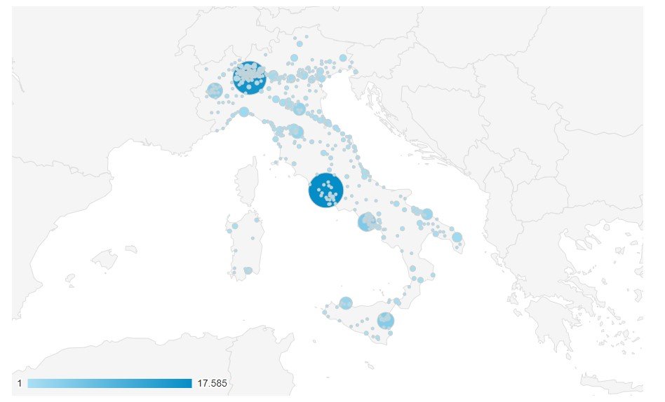 Google Analytics Mappa Italia
